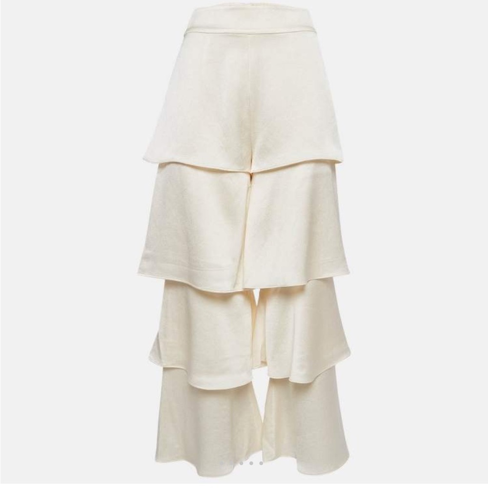 Tiered Cream Ruffle pants xs by Alexis